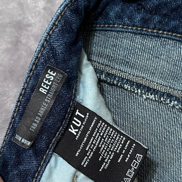 Kut from the Kloth Reese Fab Ab Ankle Straight Leg Jean Button-Fly Sz 6 - Picture 5 of 10